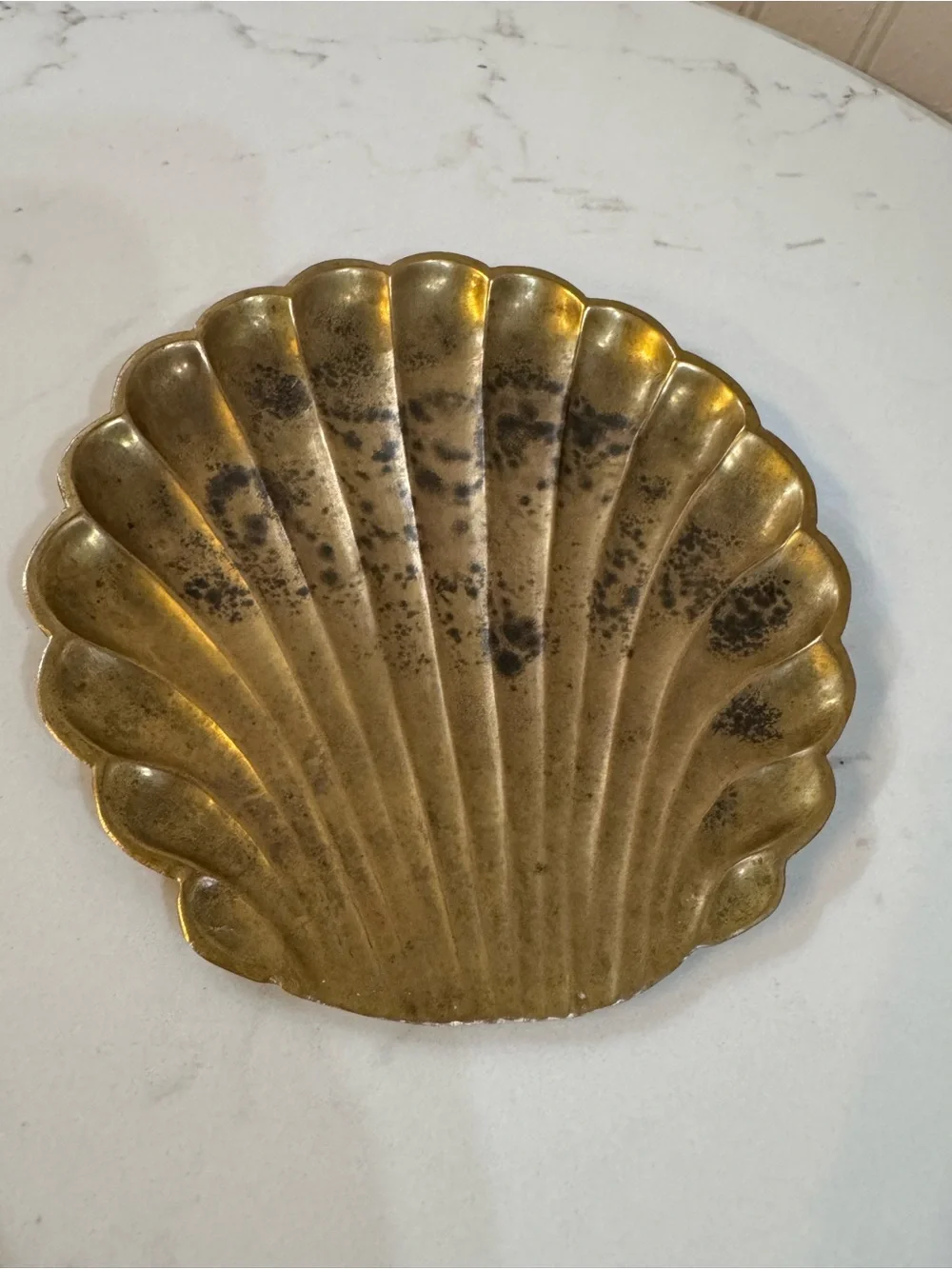 Vintage Brass Seashell Trinket Tray Soap Dish